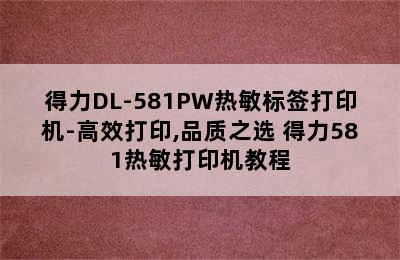 得力DL-581PW热敏标签打印机-高效打印,品质之选 得力581热敏打印机教程